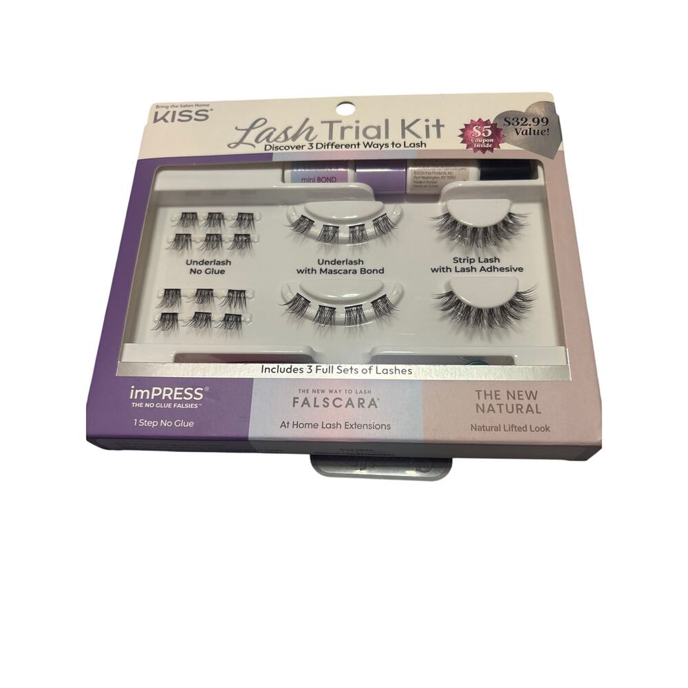 KISS Lash Sampler Kit – Falscara, imPRESS, Strip Lashes – New